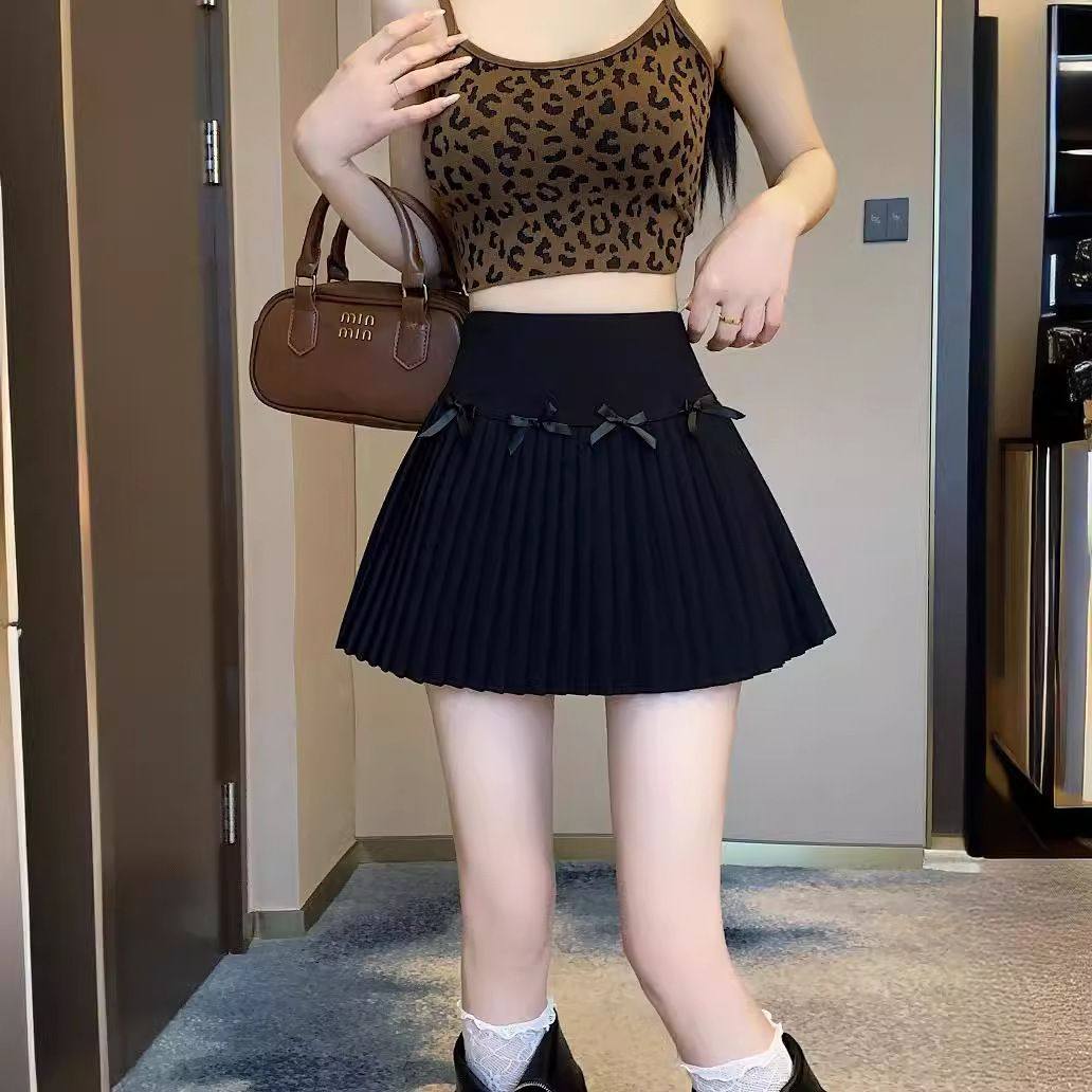 纯欲芭蕾风设计感百褶半身裙女春夏季新款小个子A字蝴蝶结短裙子,淘宝优惠券,粉丝福利购,淘宝优惠卷