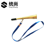 Turnkey Trumpeter Horn Brass Horn with a harness.