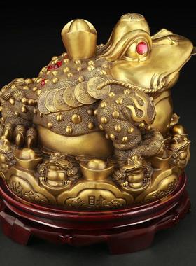 铜金蟾摆件三足三脚金蝉蟾蜍蛤蟆店铺收银台装饰工艺礼品