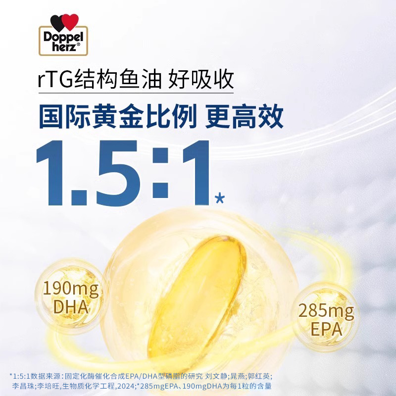 German Double Heart Ome Deep Sea Fish Oil 1400Mmg