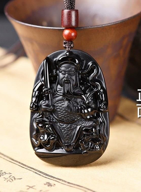 黑曜石吊坠玄武真武大帝佑圣真君吊坠玄天上帝挂件本命年护身符