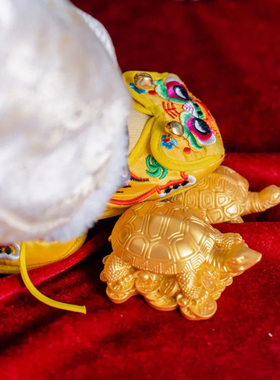 抓周道具金龟抓周用品一周岁布置工艺品踩龟小红书同款纪念品摆件