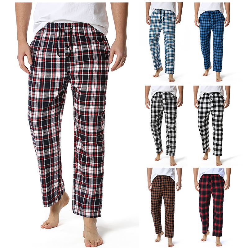 Fashion Men s Casual Plaid Loose Sport Plaid Pajama Pants - 图2