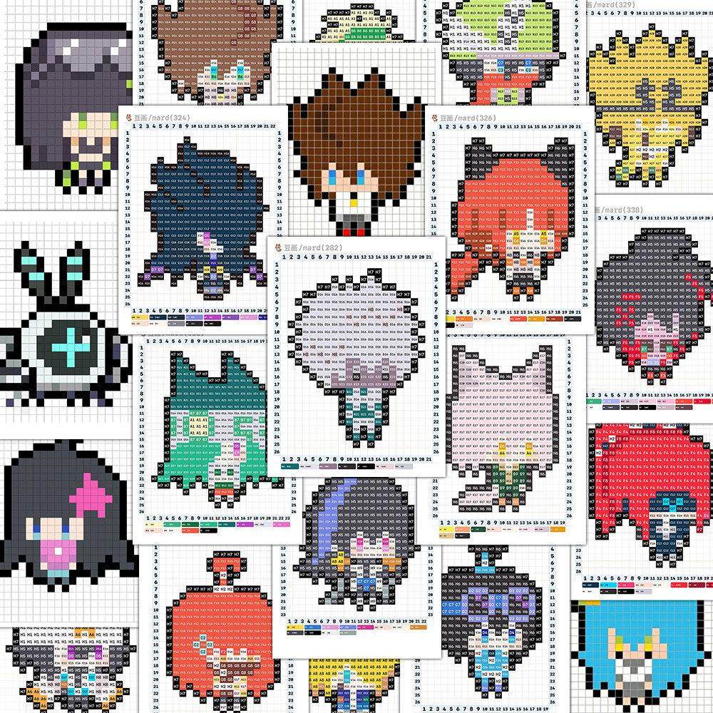 96张凹凸世界创意reborn像素安迷修儿童益智拼豆素材图纸贴画收藏,淘宝优惠券,粉丝福利购,淘宝优惠卷