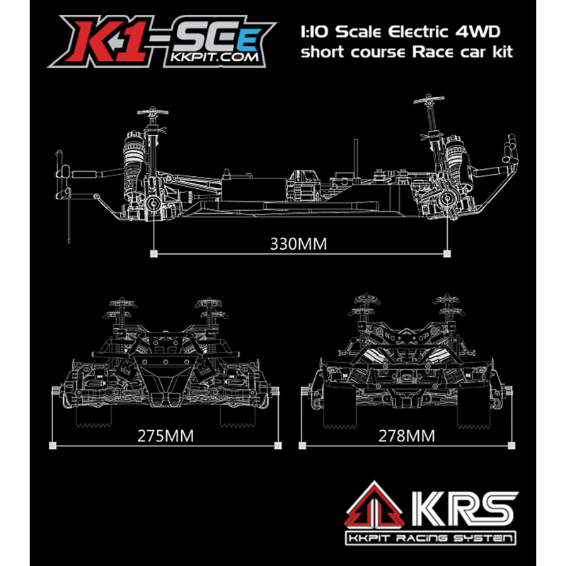 KKPIT K1 K-ONE RC遥控模型车 K1-V2版车架 轻量化设计 - 图2