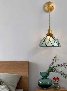 后现代简约卧室床头灯壁灯北欧民宿客厅背景墙壁灯阳台玻璃壁灯具