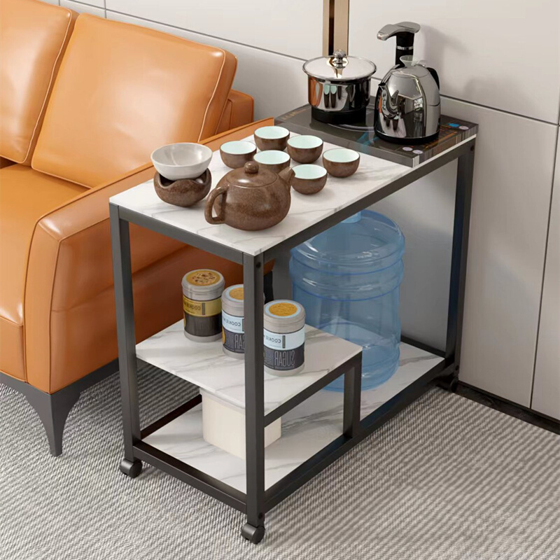 意式岩板边几沙发侧边柜茶水柜现代简约可移动边几小茶几简易茶桌 - 图3