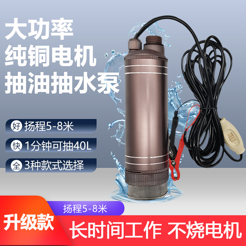 大功率抽柴油泵 水泵 12V24V220伏抽油神器加油机电动油抽子小型 - 图0