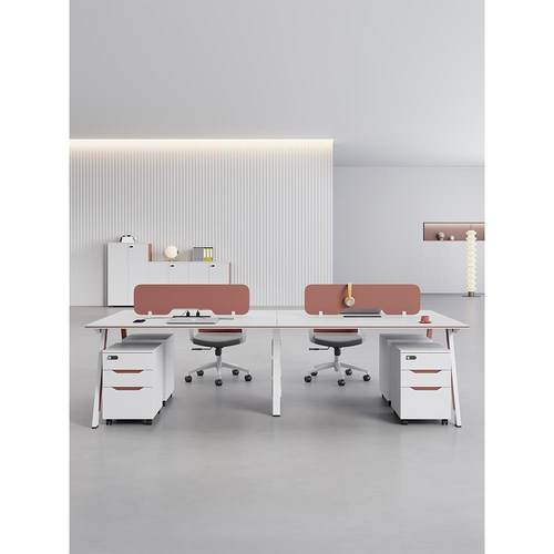 员工桌椅组合家具简单现代4/6多人电脑分区工作站屏幕员工桌 - 图0