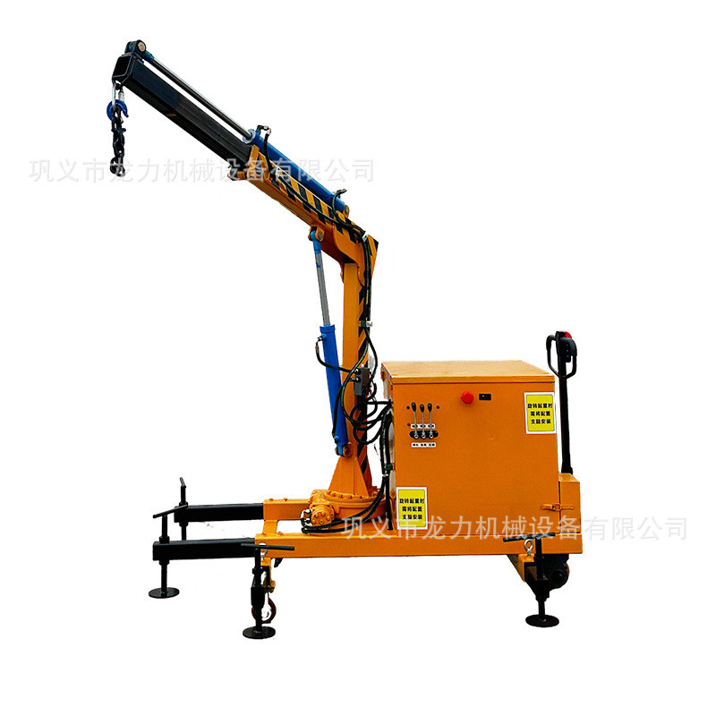 全电动小吊车移动式化工厂旋转小型吊机液压搬运装卸货1吨2吨吊车 - 图2