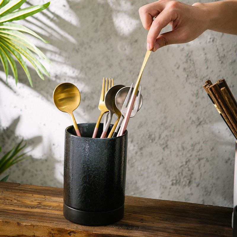 厨房日式陶瓷筷子筒沥水筷子架刀具收纳架餐厅餐具笼桶筷篓置物架,淘宝优惠券,粉丝福利购,淘宝优惠卷