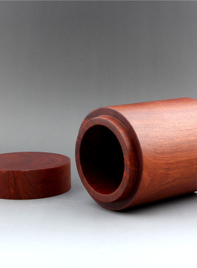 红木茶叶罐大果紫檀大号存茶罐花梨木储物罐茶仓中式礼品装饰摆件