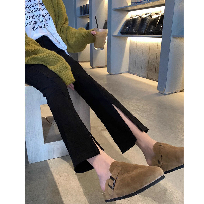 孕妇春秋装外穿微喇叭九分裤时尚显瘦小个子托腹开叉,淘宝优惠券,粉丝福利购,淘宝优惠卷