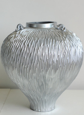 景德镇高级感侘复古风枯枝寂粗陶瓷花瓶器做旧大圆罐日式居家装