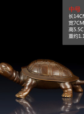 实心铜乌龟铜乌龟摆件把玩铜乌龟手把件工艺品铜家居饰品龟摆件