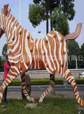 【江苏仿真厂家】玻璃钢玻璃钢彩绘动物马雕塑