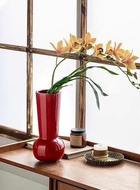 高品质满满新年红色陶瓷花瓶艺术客厅花插新房乔迁装饰批发