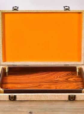 红木红酸枝铜角茶盘文承盘实木制水果糕点心托盘长方形中式茶托盘