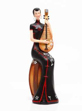 臻尚琵琶小号古典仕女家居摆件新房装饰树脂工艺礼品厂家直销