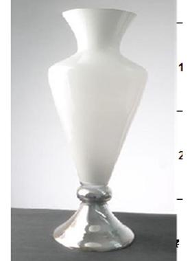 简约现代白色玻璃花器客厅餐厅样品间玻璃花器水培摆件玻璃花瓶