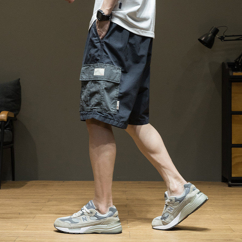 美式纯棉工装2025夏季新款宽松大码撞色多口袋男士五分裤,淘宝优惠券,粉丝福利购,淘宝优惠卷