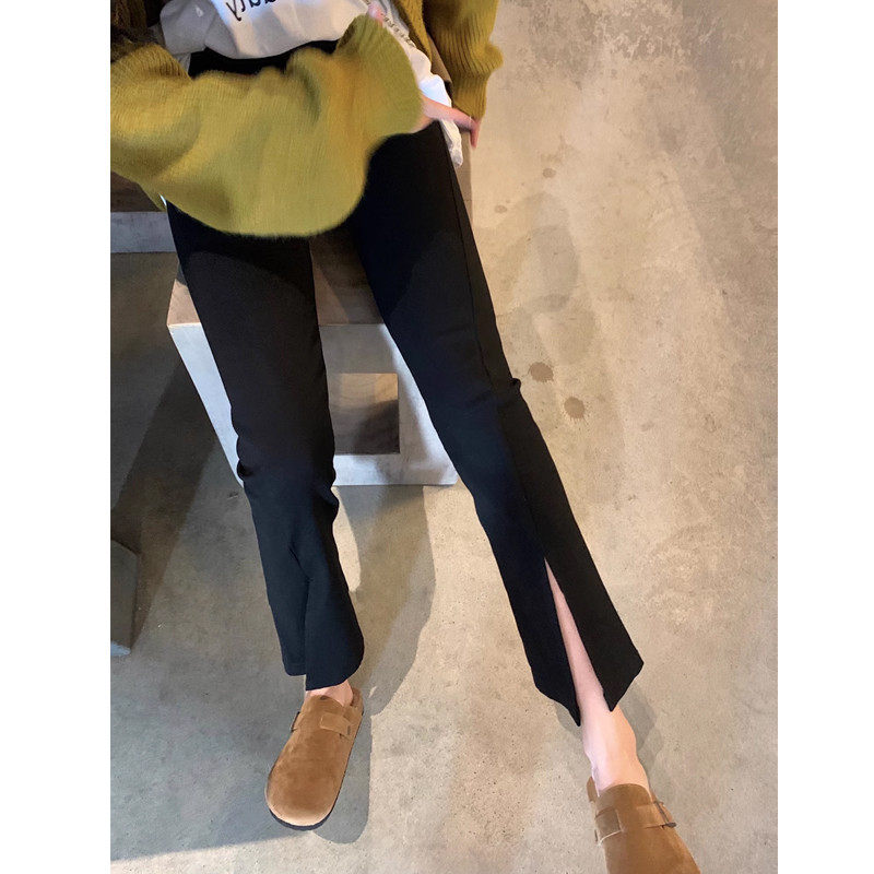 孕妇春秋装外穿微喇叭九分裤时尚显瘦小个子托腹开叉,淘宝优惠券,粉丝福利购,淘宝优惠卷