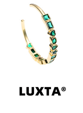 LUXTA 金色绿钻手镯嘻哈男 高品质 开口可调节