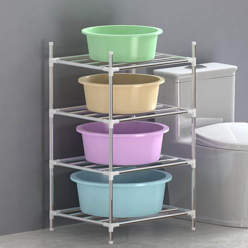 脸盆收纳架子浴室置物架落地式家用卫生间厕所多层不锈钢盆架防水,淘宝优惠券,粉丝福利购,淘宝优惠卷
