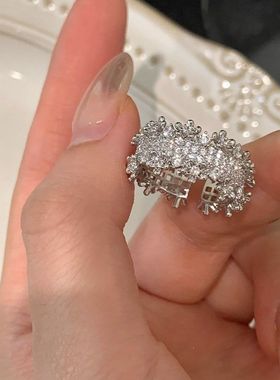 《西柚氧》925纯银戒指女满天星ins小众高级开口食指戒送女友礼物