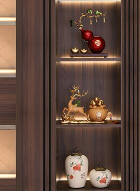 聚宝盆新中式招财鹿摆件开业大吉礼物寓意好物玄关客厅办公装饰品