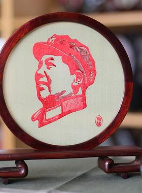 湘绣手工刺绣成品摆件双面绣禅意国风创意荷花鸟蜀绣苏绣礼物礼盒