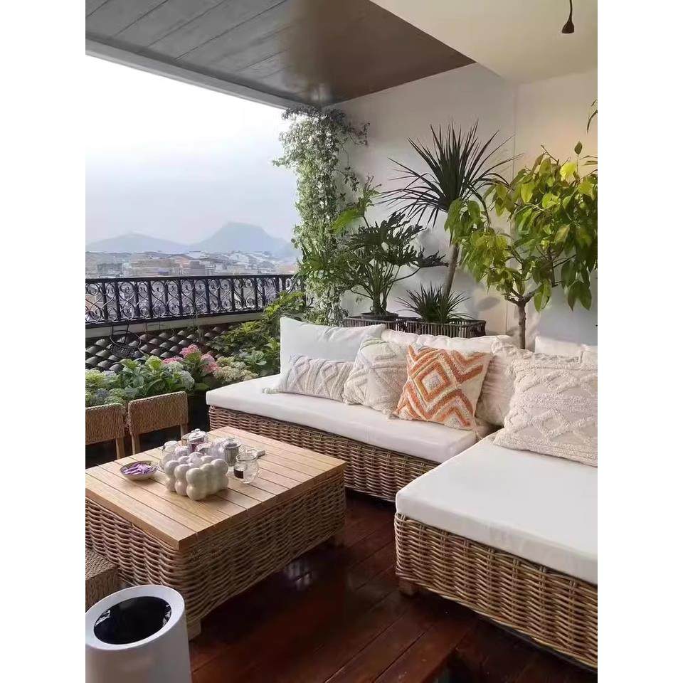 户外沙发庭院藤编休闲防水防晒露天阳光房茶几花园家具民宿露台,淘宝优惠券,粉丝福利购,淘宝优惠卷