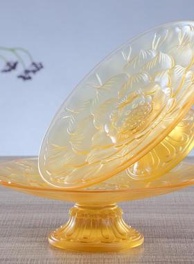 琉璃莲花供具套装铜琉璃莲花灯杯子香炉家用果盘佛前全套佛具摆件