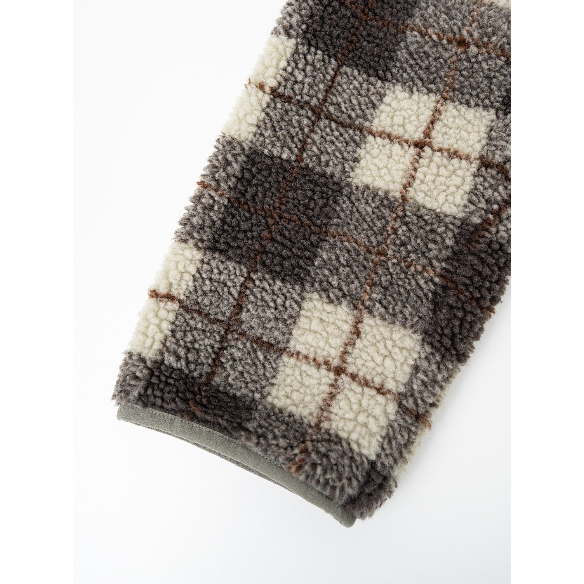 秋冬miu系穿搭 肉桂咖格泰迪摇粒绒保暖立领格子外套 FW095272,淘宝优惠券,粉丝福利购,淘宝优惠卷