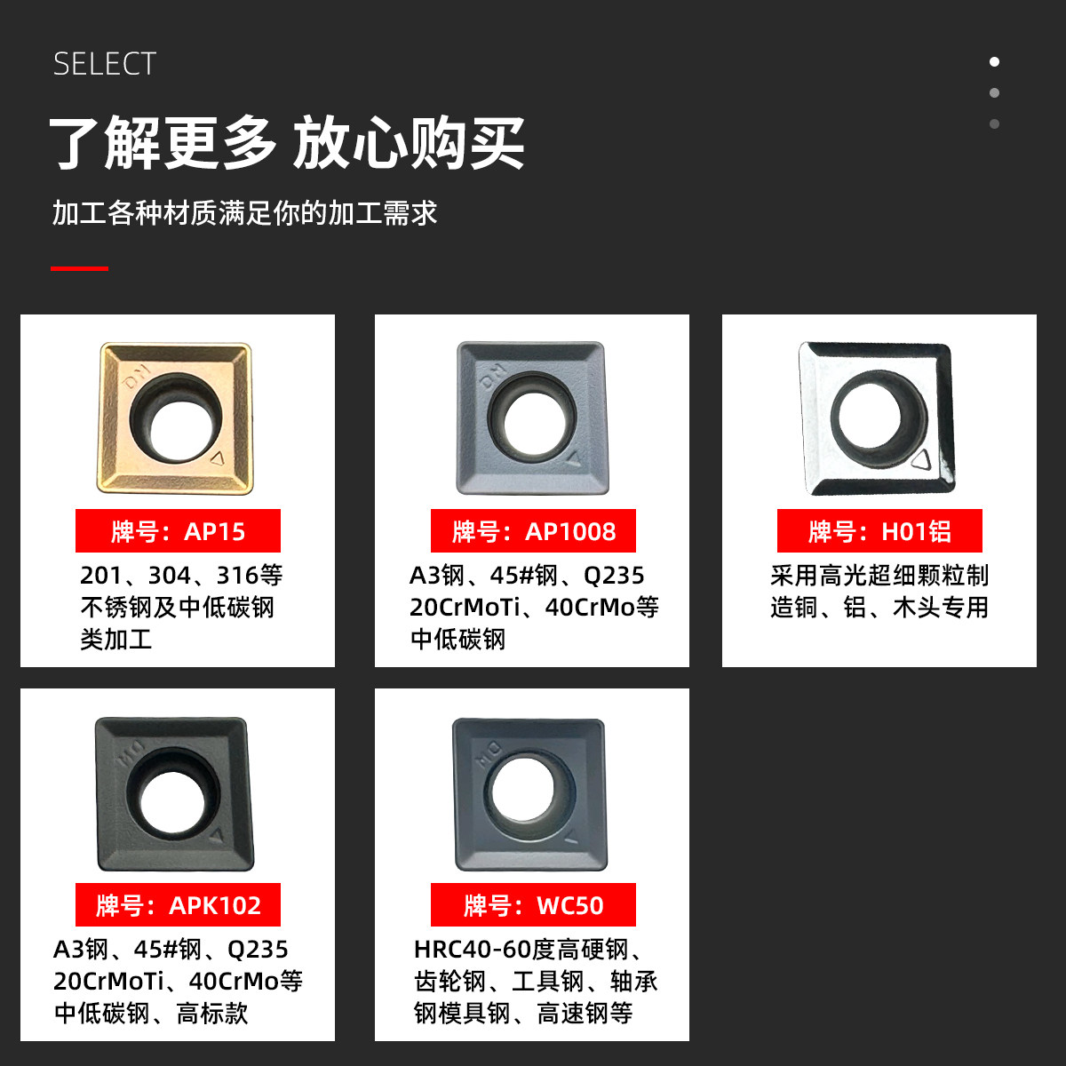 三面刃铣刀片MPHT060304/080305/120408DM数控刀粒钢件不锈钢铝用,淘宝优惠券,粉丝福利购,淘宝优惠卷