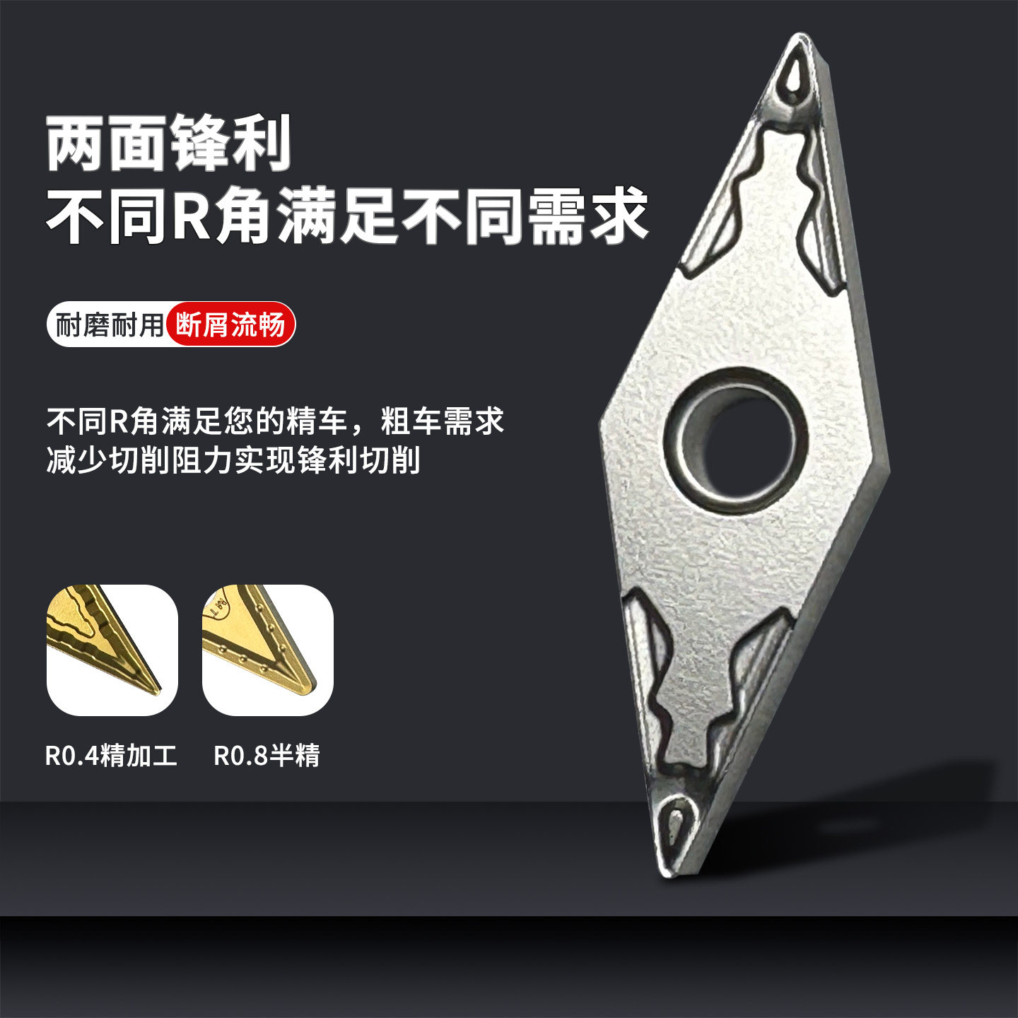 菱形金属陶瓷数控刀片VNMG160402/04/08-PP/VF半精外圆内控车刀粒,淘宝优惠券,粉丝福利购,淘宝优惠卷