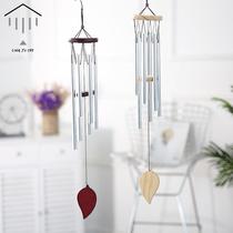 Bell Poly House European And European Pine Wood Aluminum Tubes Creative Metal Wind Bells Hanging Accessories Home Shop Courtyard