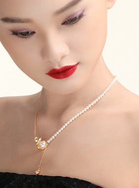 MUIN 视若珍宝澳白色珍珠吊坠项链女设计师款女神礼物