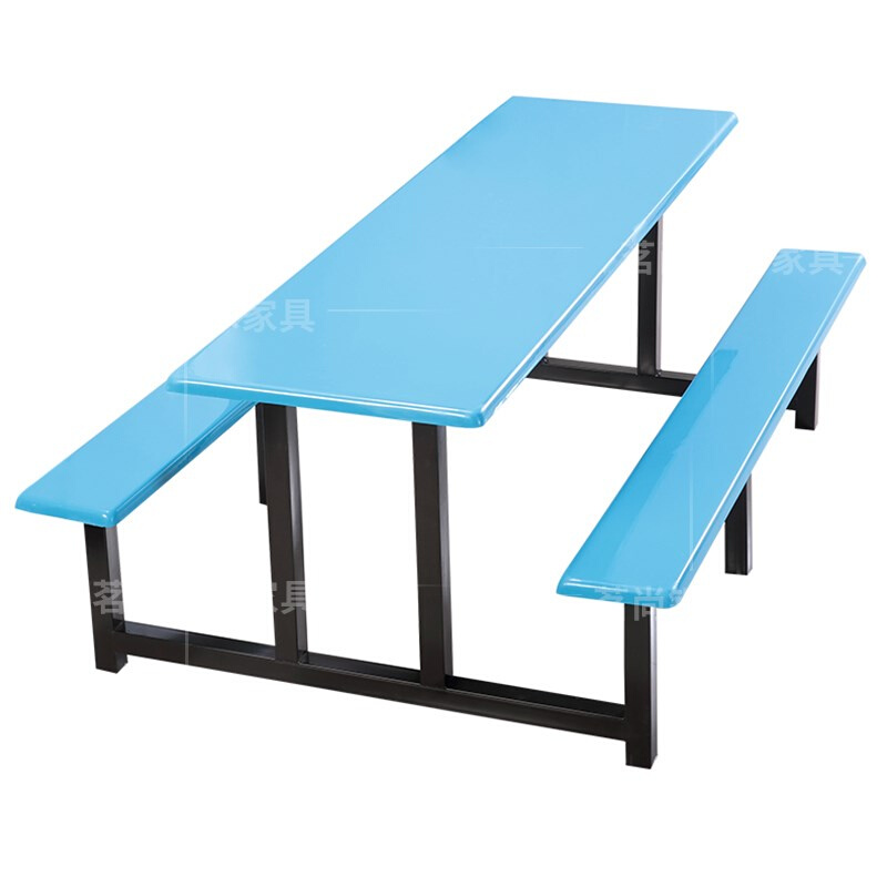 学校食堂餐桌椅组合学生员工连体快餐桌椅4人6人8人位不锈钢餐桌 - 图0