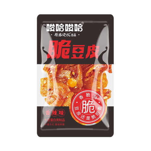 唆哈唆哈网红脆豆皮湖南平江特产18gx10包香辣解馋小零食独立包装 - 图3