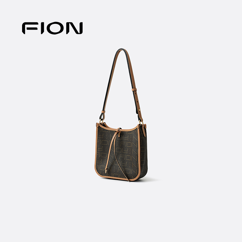 Fion/菲安妮女包2025新款老花马鞍包通勤单肩斜挎包小众设计时尚 - 图3