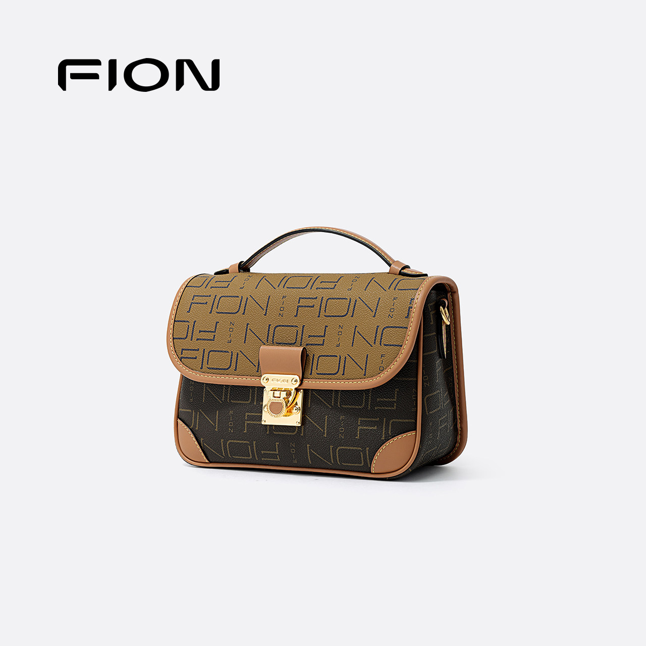 Fion/菲安妮经典老花小方包2025新款高级通勤复古单肩斜挎女包包,淘宝优惠券,粉丝福利购,淘宝优惠卷