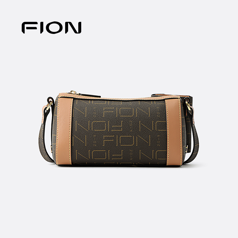 Fion/菲安妮2025新款日常通勤波士顿包经典老花单肩斜挎子母包女