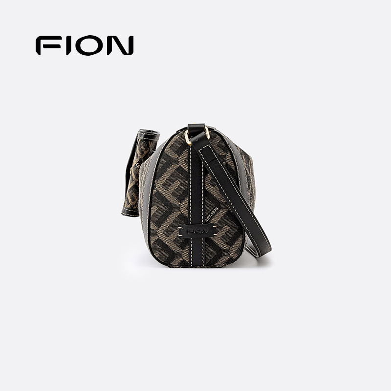 Fion/菲安妮2025时尚新款棱标小众设计子母包单肩斜挎包枕头包女