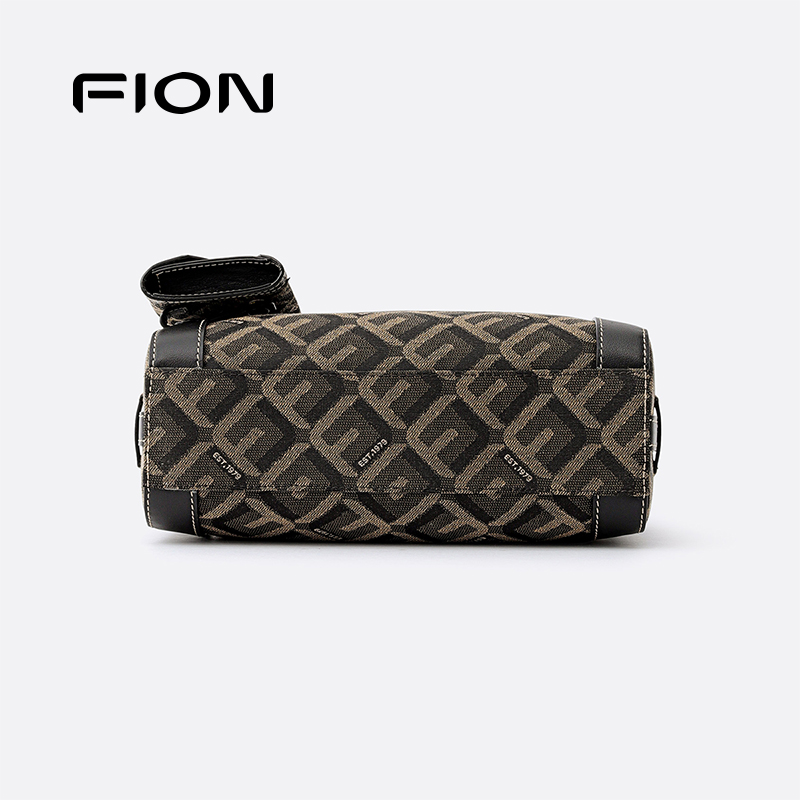 Fion/菲安妮2025时尚新款棱标小众设计子母包单肩斜挎包枕头包女