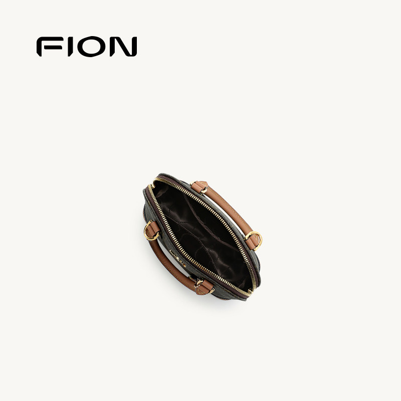 Fion/菲安妮女包老花贝壳包新款手提包单肩斜挎包日常百搭通勤包,淘宝优惠券,粉丝福利购,淘宝优惠卷