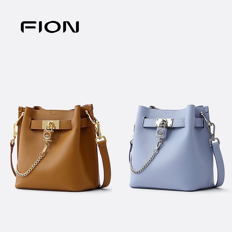 Fion/菲安妮轻奢夏季新款女士水桶包简约日常通勤单肩斜挎两用包,淘宝优惠券,粉丝福利购,淘宝优惠卷