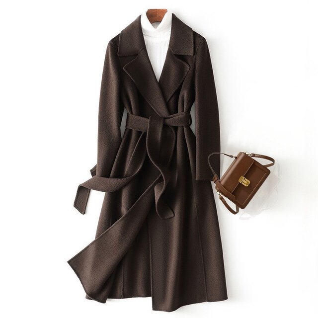 Camel Double-sided Cashmere Coat Women's Mid-Length New Autumn and Winter High-End Premium Feeling Woolen Coat