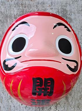 大型开运挂墙上达摩雕塑日式风格烧肉居酒屋日料店门头玻璃钢摆件