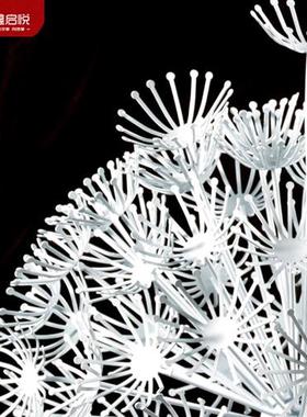 户外售楼处小区公园林景观不锈钢铁艺发光蒲公英雕塑草坪摆件装饰